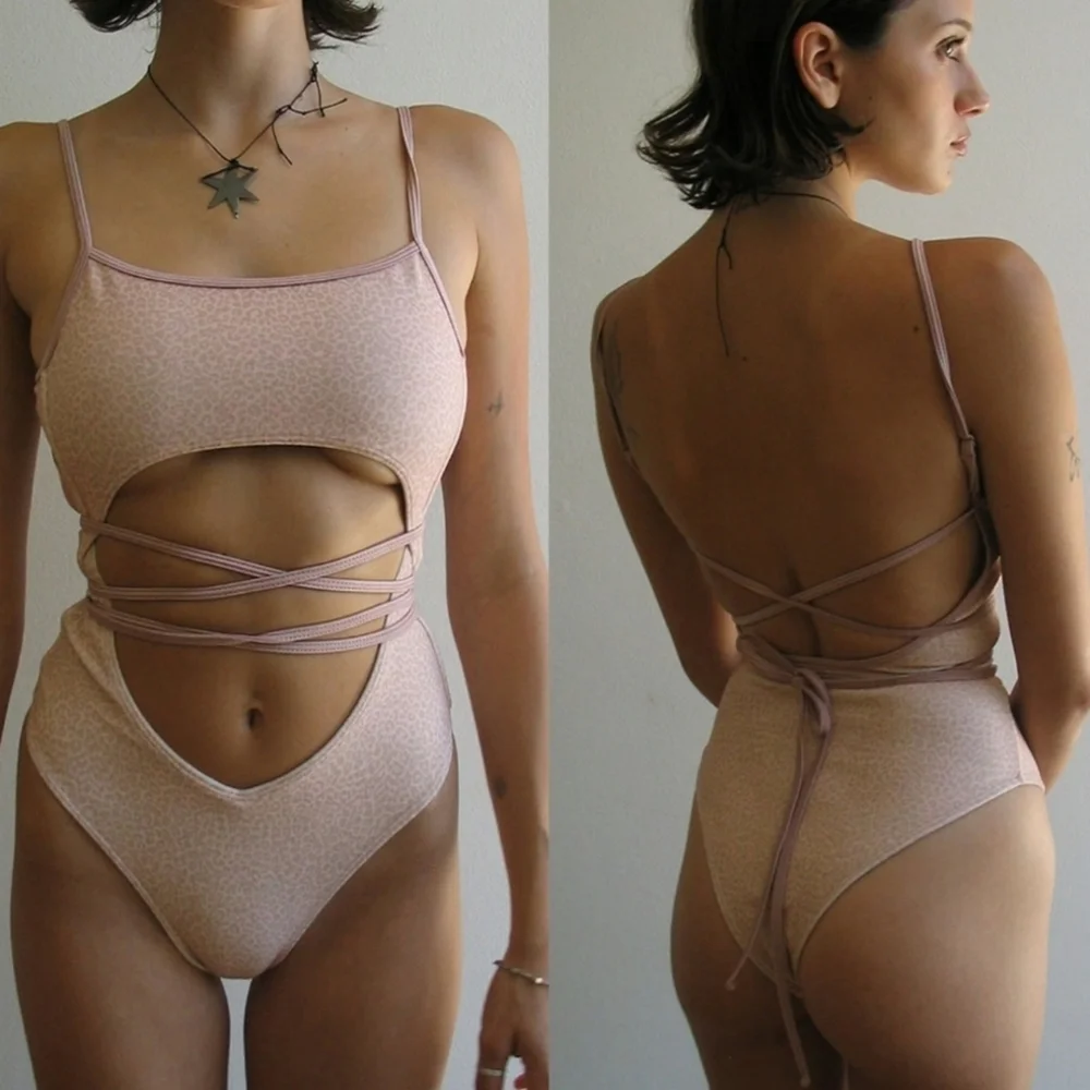 New!Frankie's‎ Bikinis Alice Terry Wrap One Piece Swimsuit
